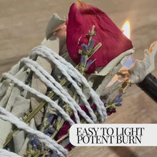 Load and play video in Gallery viewer, Premium White Sage Smudge Stick With Lavender & Rose Petals (Hand Crafted)